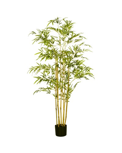  Bambù in Vaso Artificiale Alto 150cm per Interno ed Esterno, Verde
