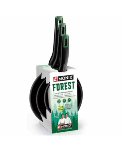 Sartenes Antiadherentes Monix Forest: Set de 3 Piezas con Revestimiento de Piedra, Cocina y Trabaja con Tranquilidad.

