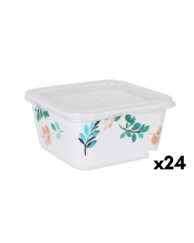 Tupperware Porta Alimentos Cuadrado Alba con Tapa, Melamina Resistente, 11x11x5,5cm
