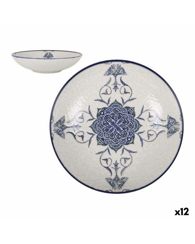 Plato Hondo La Mediterránea Rosetta de Porcelana, Paquete de 12 | Vajilla Elegante
