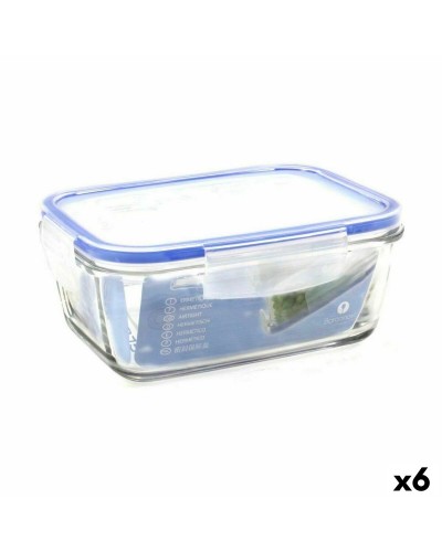 Rectangular Airtight Lunch Box BORGONOVO Superblock 17.5 x 13 x 7.5 cm (Set of 6)
