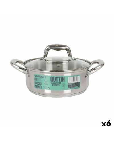 Kookpot met Glazen Deksel Quttin Caesar Staal ø 20 x 8 cm (6 Stuks)