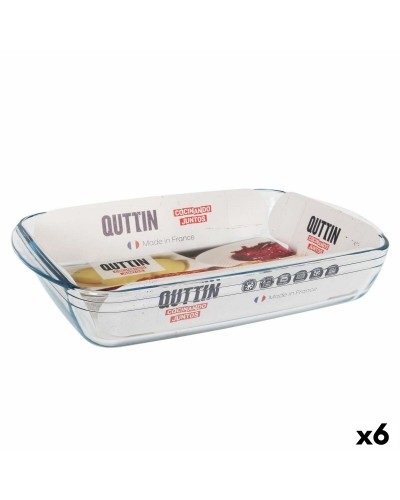 Fuente Rectangular Quttin 5L de Vidrio Transparente: 40,2 x 26,4 x 7cm (Paquete de 6)
