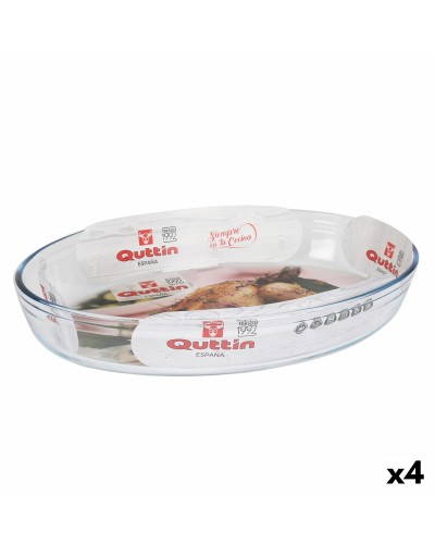Uunivuoka Quttin   Läpinäkyvä Lasi Ovaali 4,5 L 39,6 x 27,35 x 6,6 (4 osaa)