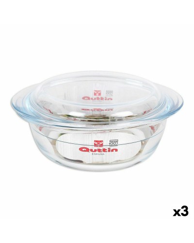Quttin Glas-Kasserollen mit Deckel (3 Stück) | 1,1 L und 0,3 L
