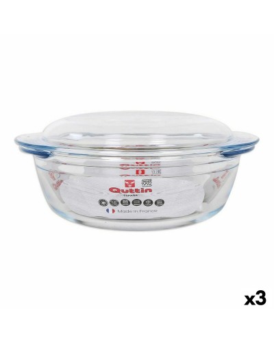Kastrull med lock Quttin Glas 2,2 + 0,8 L (3 antal)