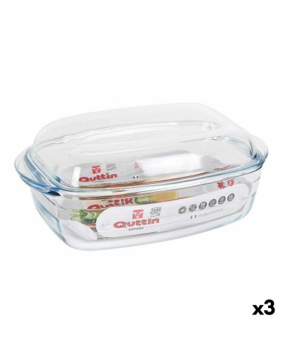 Quttin Glas-Kasserolle 32,8 x 19,7 x 13 cm (3L + 1,5L) mit Deckel
