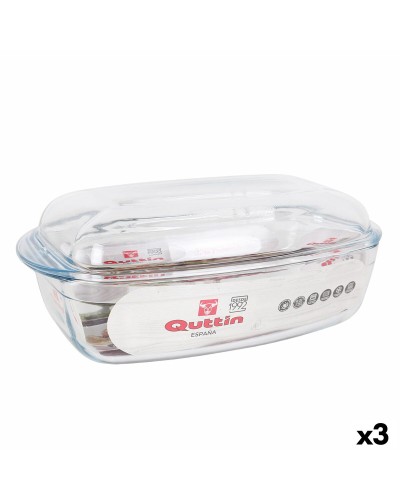 Casserole Transparente Quttin 6,7L avec Couvercle | 37x22x14cm | Verre
