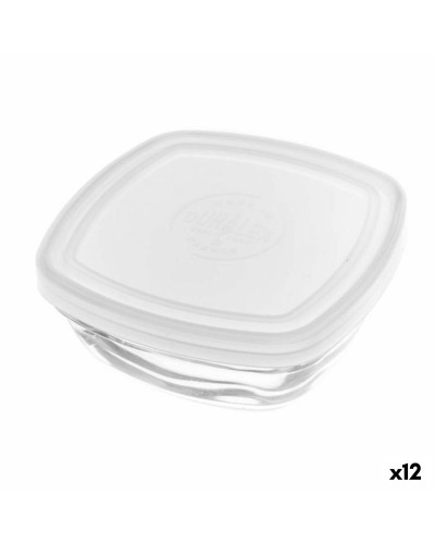 Duralex FreshBox Lunchbox Quadratisch Transparent, 300 ml, 11 x 11 x 4,5 cm (12er Pack)
