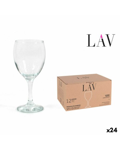 Copas LAV Empire de Vidrio Transparente | 24 Unidades | Capacidad 340 cc
