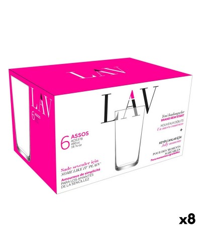 LAV Assos Gläser 490 ml, 6er-Set (8 Stück) für Wasser und Getränke

