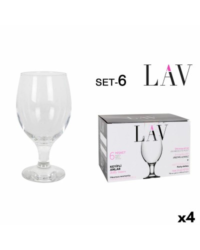 Bicchieri LAV Misket (Set da 4) | Vetro Trasparente | Ideali per Bevande e Cocktail