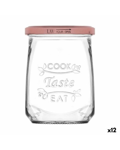 Barattoli di Vetro Inde Tasty 550 ml Trasparenti con Coperchio - Set da 12