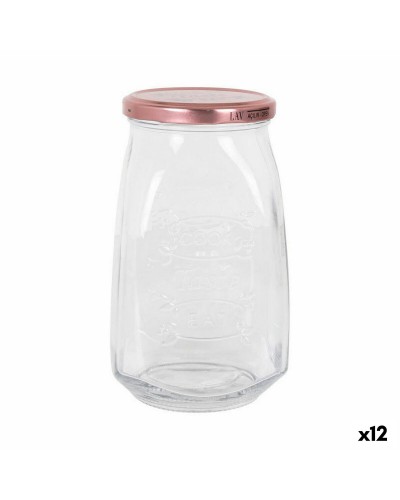 Tarro de Vidrio Transparente Inde Tasty de 1,05 L con Tapa (Paquete de 12)
