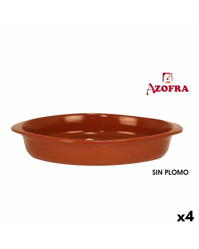 Teglia da Forno Ovale Azofra in Argilla Cotta - 44 x 26 x 7 cm (Set da 4) - Ideale per Cucina