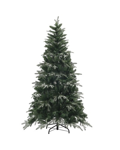  Albero di Natale Innevato con 850 Rami e Design a Sezioni, in Plastica e Acciaio, Ø110x180 cm, Verde
