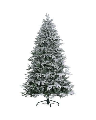 Snowy Christmas Tree 182.88cm 2531 Branches Tall and Slim Foldable Base, Green