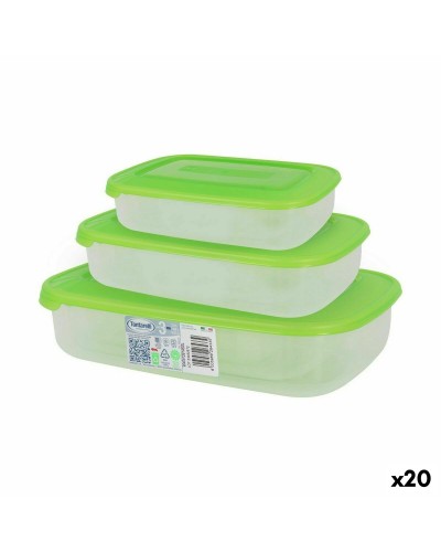 Lunchlådor, set 3 Tontarelli Family Grön Rektangulär 29,6 x 19,8 x 7,7 cm (20 antal)