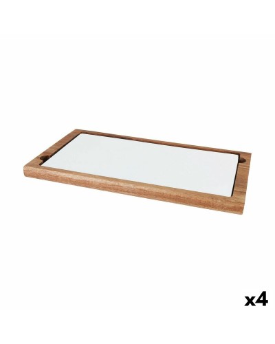 Vassoio Aperitivi Viejo Valle Bayahibe in Legno di Acacia 37x20x2 cm (Set da 4)