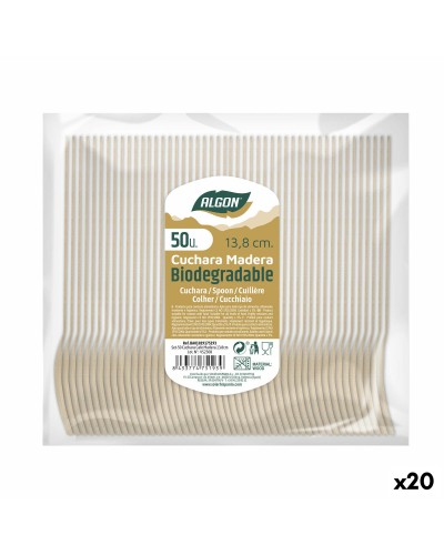 Algon Dolce Holzlöffel (20 Stk.): Einweglöffel 14 x 3 cm für Dessert, Eis und Getränke
