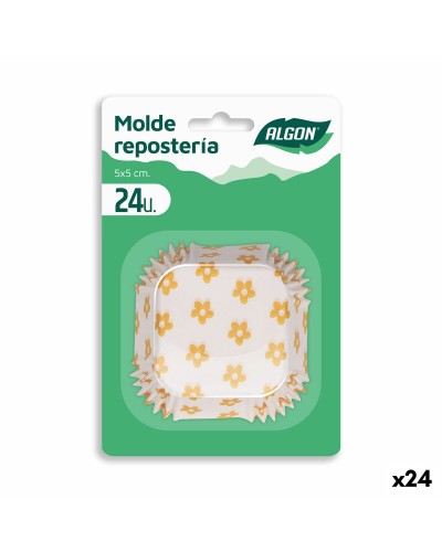 Muffinblech Algon Blume Gelb Einweg, 24er-Pack
