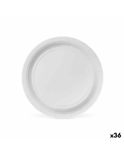 Algon Einwegteller aus weißem Karton, 20 cm, 36er-Pack
