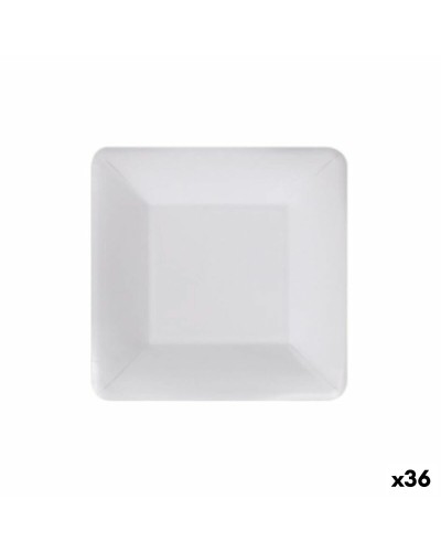 Bordenset Algon Wegwerp Wit Karton Vierkant 18 cm (36 Stuks)