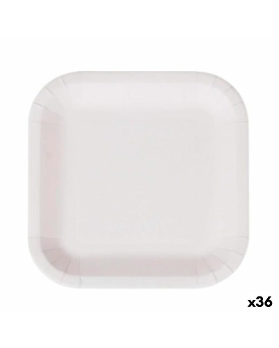 Algon Einwegteller, quadratisch, aus weißem Karton (26 cm, 36er-Pack)
