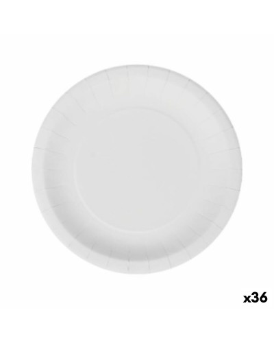 Platos Desechables Algon Blancos de Cartón (20 cm, 36 Unidades)
