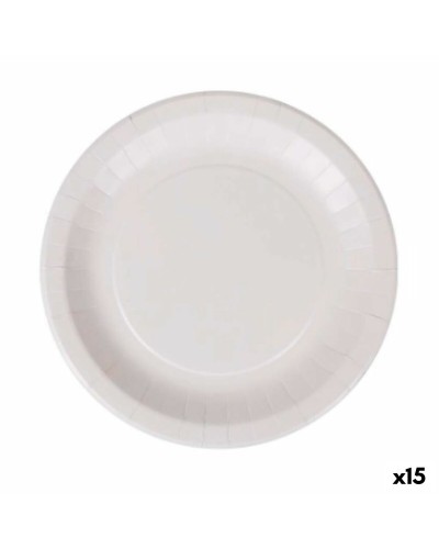 Platos Desechables Blancos Algon de Cartón de 28 cm, Paquete de 15
