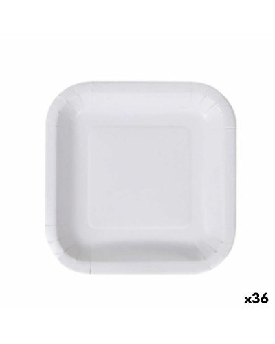 Platos de Cartón Desechables Algon, Blancos, 20 cm (Paquete de 36)
