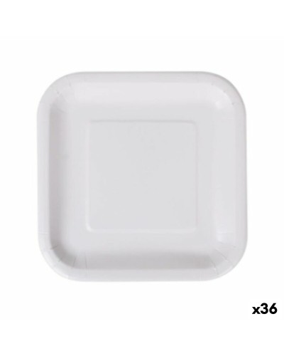 Piatti Monouso Algon in Carta - Bianchi - 23 cm - Confezione da 36