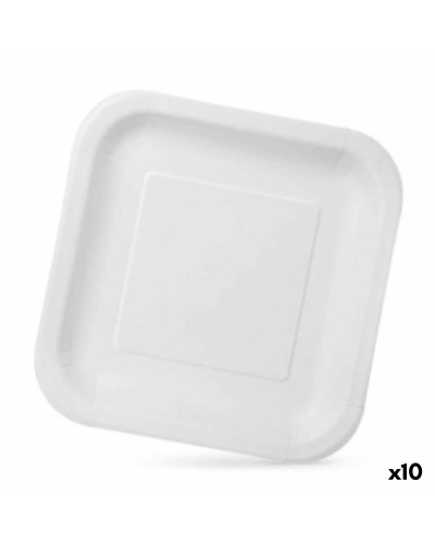 Algon Disposable Cardboard Plates | White | 23 x 23 x 1.5 cm | Pack of 10
