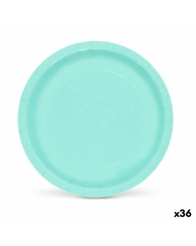 Bordenset Algon Aquamarijn Wegwerp Karton 20 x 20 x 1,5 cm (36 Stuks)