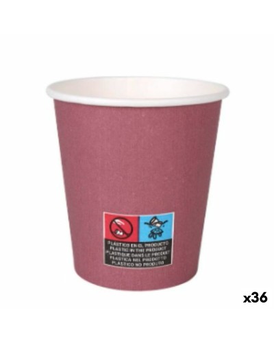 Lasisetti Algon Kartonki Kertakäyttöinen Burgundi 36 Osaa 200 ml (24 Kappaletta)