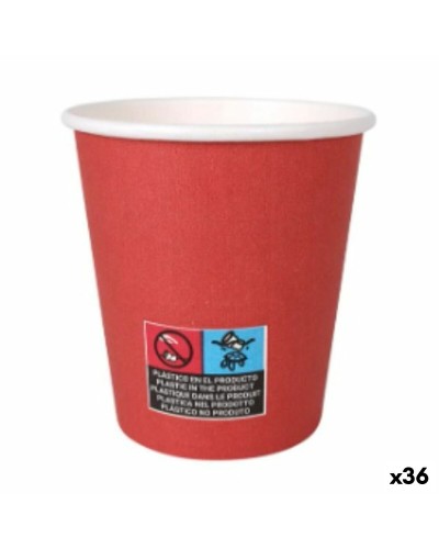 Glazenset Algon Karton Wegwerp 200 ml Rood 36 Stuks (24 Onderdelen)