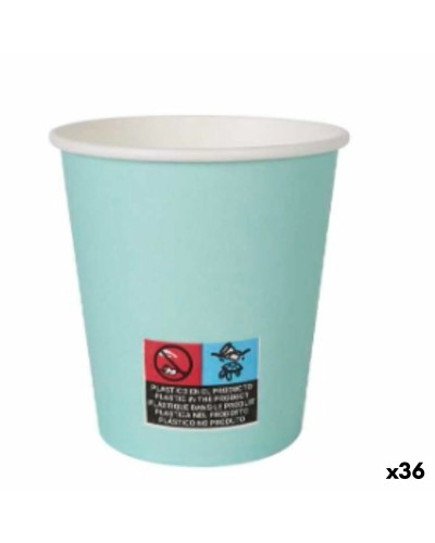 Bicchieri di Carta Monouso Algon - Acquamarina da 200 ml (36 Unità)