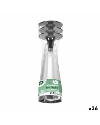Återanvändbara cava-glas Algon Svart 36 antal 150 ml (3 Delar)