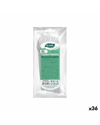 Algon Wiederverwendbare Löffel 36 Stück, Weiß, 16,5 cm
