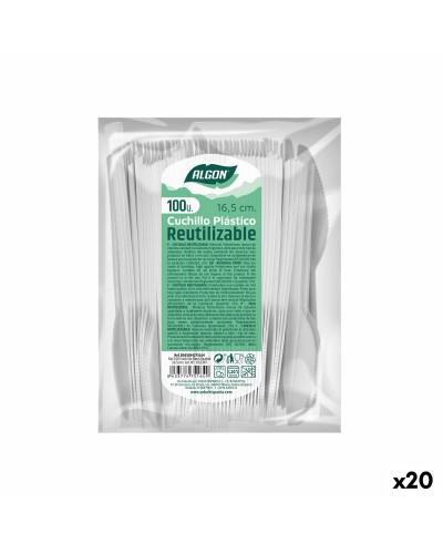 Set of 20 Algon White Disposable Knives 16.5 cm
