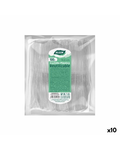 Algon Juego de Cuchillos Reutilizables Blancos, 19,6 cm, 10 Cuchillos
