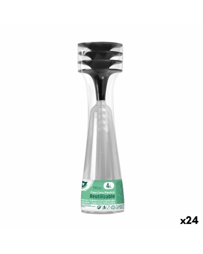 Herbruikbare cavaglazen Algon Zwart 24 Stuks 150 ml (4 Onderdelen)