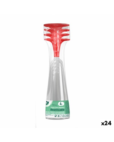 Flûtes à Champagne Algon Rosso Réutilisables, Lot de 4 (150 ml)
