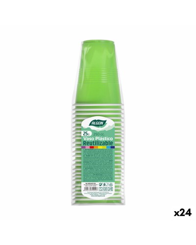 Bicchieri Riutilizzabili Algon Verdi: 25 Pezzi da 250 ml
