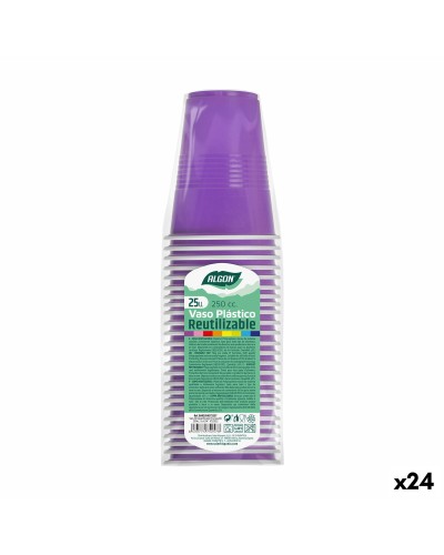 Sarja kierrätettäviä mukeja Algon Fuksia 24 osaa 250 ml (25 Kappaletta)