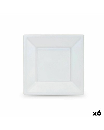 Set med återanvändbara tallrikar Algon Vit Plast 18 x 18 x 1,5 cm (36 antal)