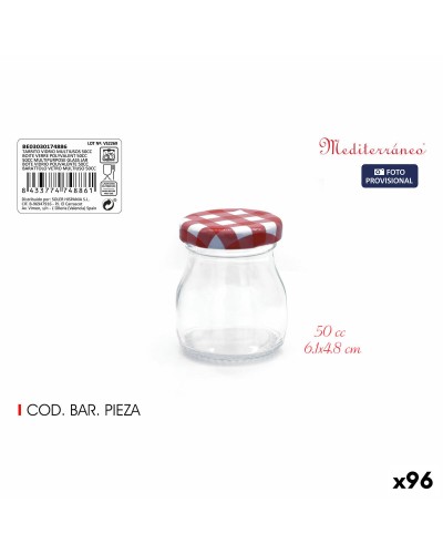 Pot en Verre Méditerranéen 50 ml pour Conservation Produits (96 Pièces)
