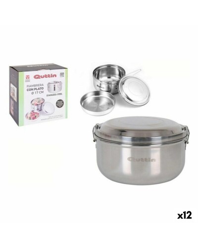 Boîtes à déjeuner en acier inoxydable Quttin, Ø 17 cm, lot de 12
