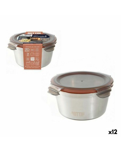 Quttin Runde Lunchbox, Edelstahl, Silberfarben, Luftdicht, 12 Stück
