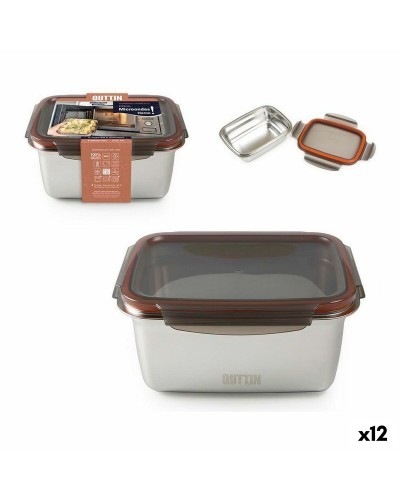 Lunchbox Quttin Rechteckig Edelstahl 2,6L - 12 Stück

